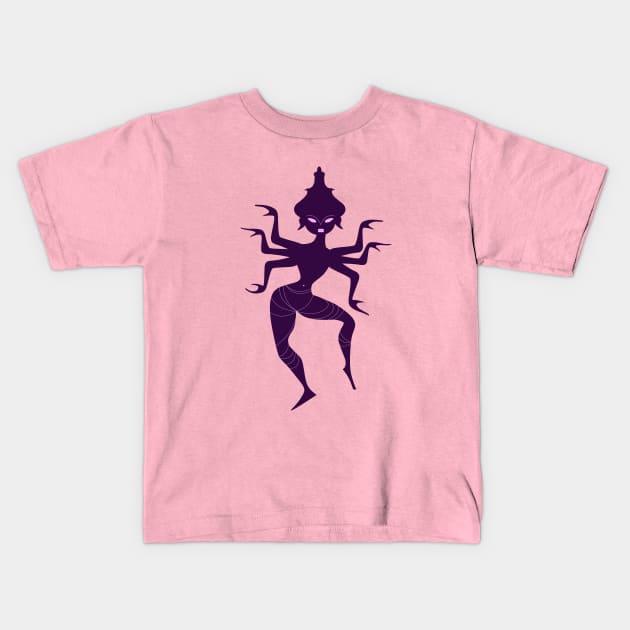 Durga Dancing Figure Kids T-Shirt by skipperjeff
